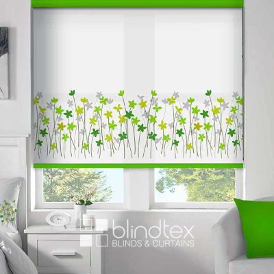 Border Flower Citrus Roller Blind